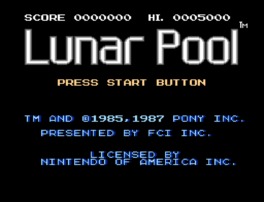 BuscandoElWarp's tweet photo. El juego del día: #LunarPool (#NES)
Creador: #PonyInc en 1985
Un extraño juego de "pool" en donde las mesas tienen diferentes estilos (60 en total), como si estuviéramos en el espacio podemos ajustar la fricción de la bola.
No te recomiendo jugar contra la CPU, la IA es terrible. https://t.co/EJ4OL0ZJU2