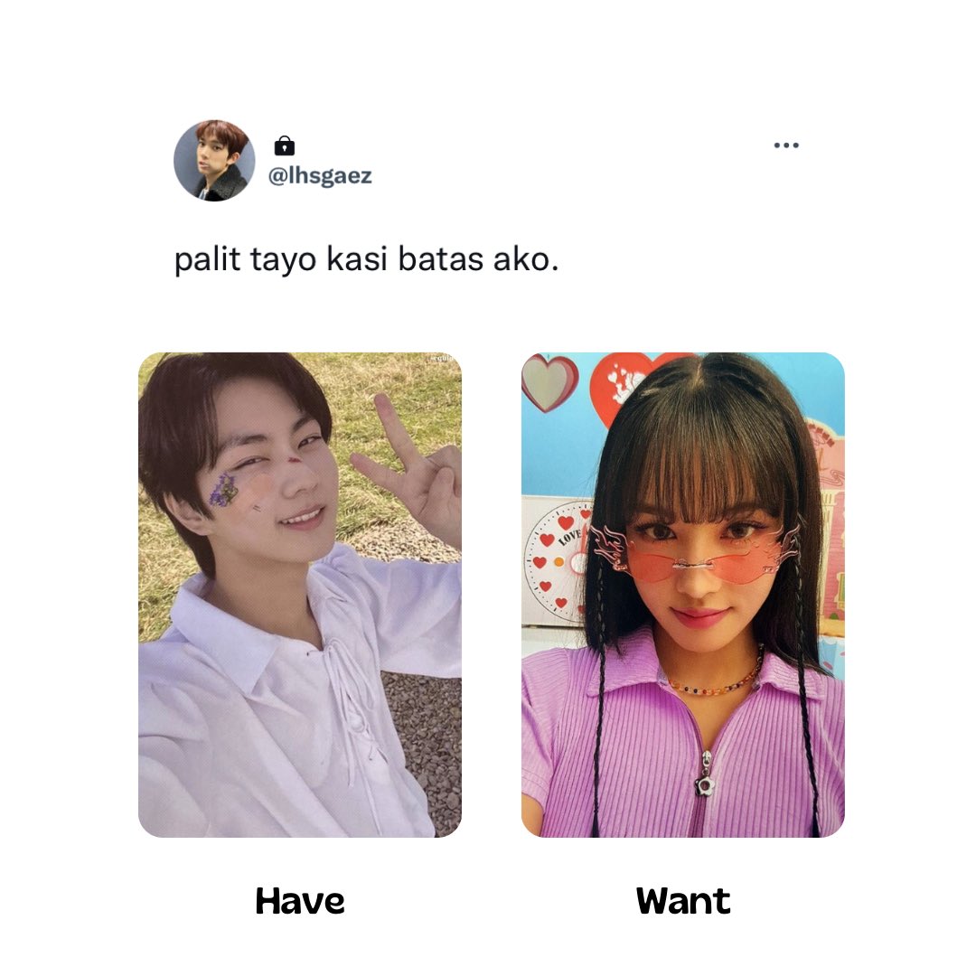 chynhaul's tweet photo. ꒰ wtt lft pc ph | #hobiecarttrades ꒱

҂ have : jungwon yet selca (jungwon sugat)
҂ want : yoon glasses

𓍼 prefer onhand but stbo is ok
𓍼 can also offer same indemand jay pcs
𓍼 minimal flaws ok 
𓍼 prefer luzon area, sco mod

dm me !

#. enhypen jungwon yet trade yoon glasses https://t.co/GZDhEdLSkX