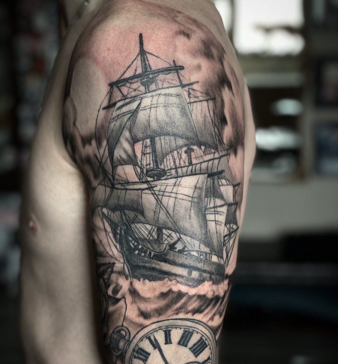 Fun shop I did #tallship #tallshipyattoo #tattoo