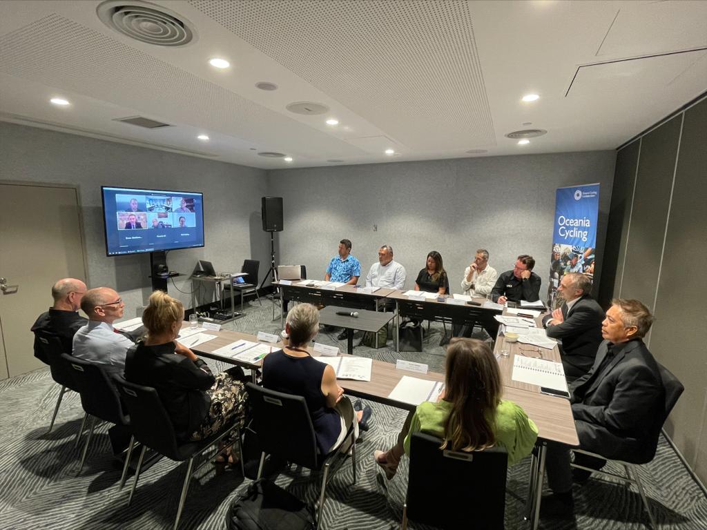 David Lappartient (@dlappartient) on Twitter photo Delighted to attend virtually the <a href="/OceaniaCycling/">Oceania Cycling Confederation</a> Congress together with OCC President, <a href="/TonyMitchellTTT/">Tony Mitchell</a>
Fantastic to see the steps being taken by all National Federations to further develop cycling across the Oceania continent. Delighted to attend virtually the <a href="/OceaniaCycling/">Oceania Cycling Confederation</a> Congress together with OCC President, <a href="/TonyMitchellTTT/">Tony Mitchell</a>
Fantastic to see the steps being taken by all National Federations to further develop cycling across the Oceania continent.
