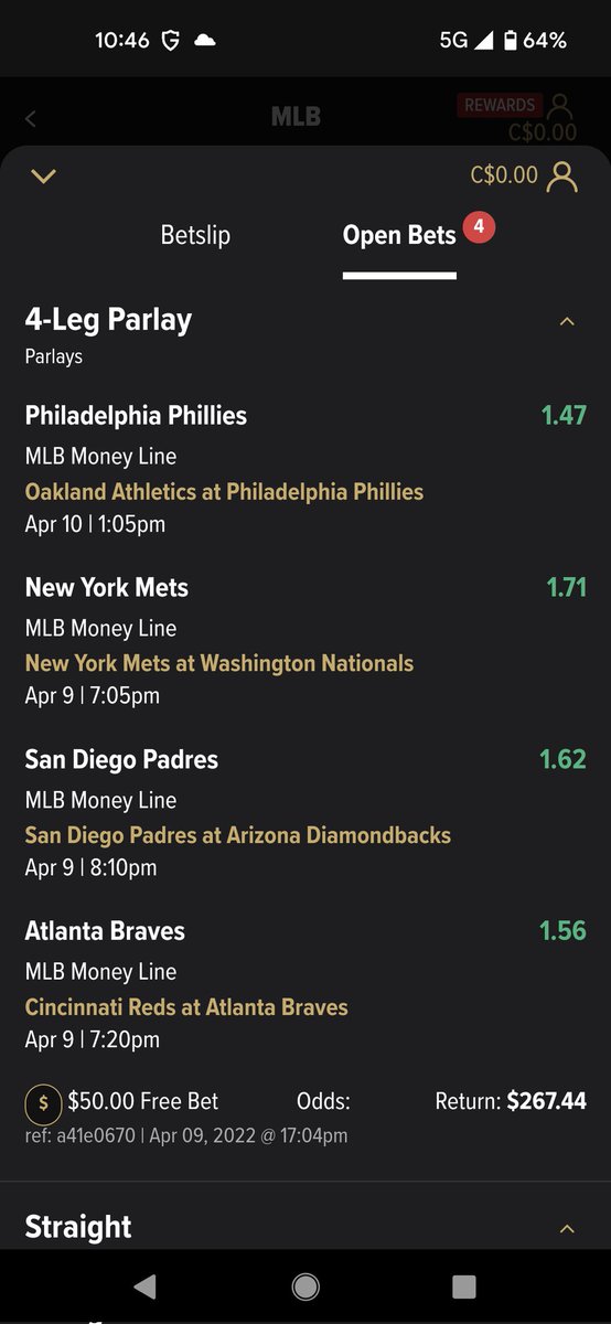 Great night of bets 🤑🤑🤑 #UFC #MLB