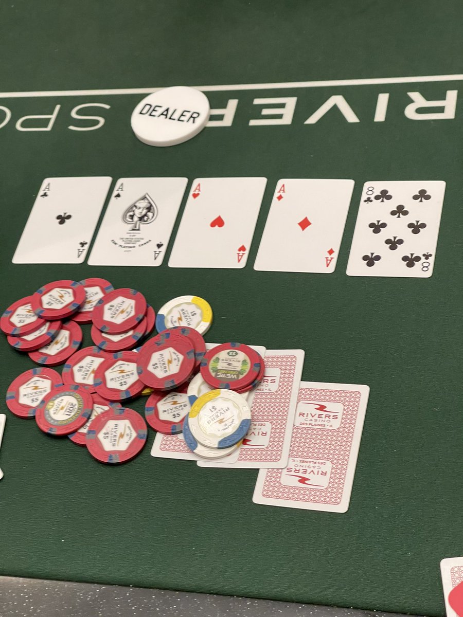 This was just the board at my 2-5 NL Holdem table tonight at <a href="/RiversPokerDP/">Rivers Casino Poker Room - Des Plaines</a> The floor gave permission to take a photo. Amazing Room and I will be doing a review another time.