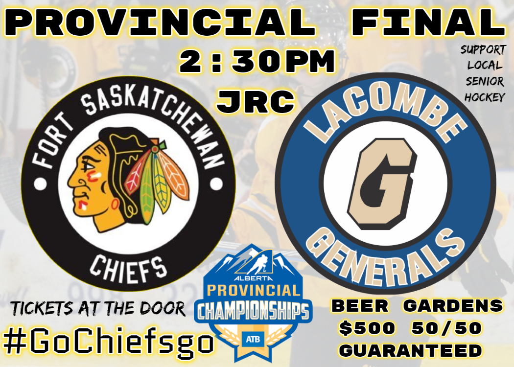 ⚠️TODAY⚠️
Chiefs🆚Generals
📌JRC #FortSask
⏲️2:30 PM
#GoChiefsGo