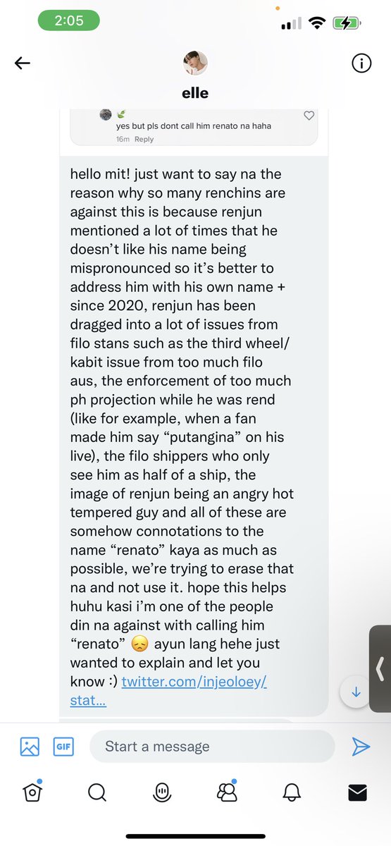 injeoloey's tweet photo. ok, just to clear my side, i didn’t know the why people were against using the name “renato” kay renjun. i was also not aware dun sa statement ni renjun and my mutual already educated me regarding the issue —- https://t.co/SReZqqWXrY