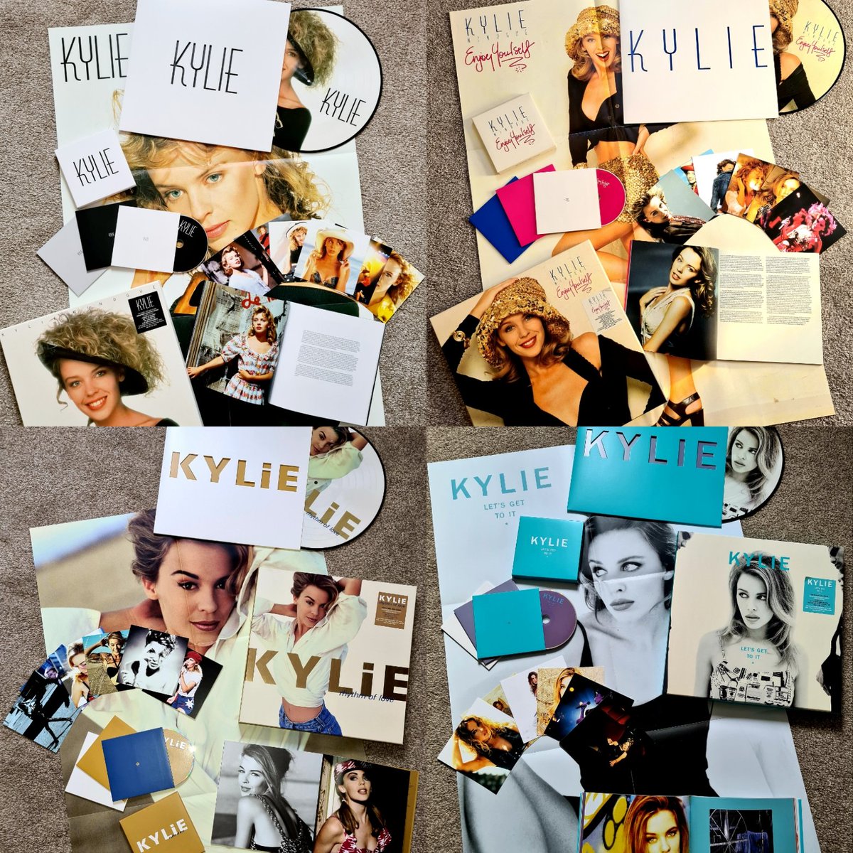 All 4 @kylieminogue #pwl #cherryredrecords deluxe boxsets in all their glory 😍. Certainly amongst my favourite kylie items in my collection. #luckyluckylucky @PWLHitFactory @mikestockmusic @MIKE_STOCK_HQ #stockaitkenwaterman