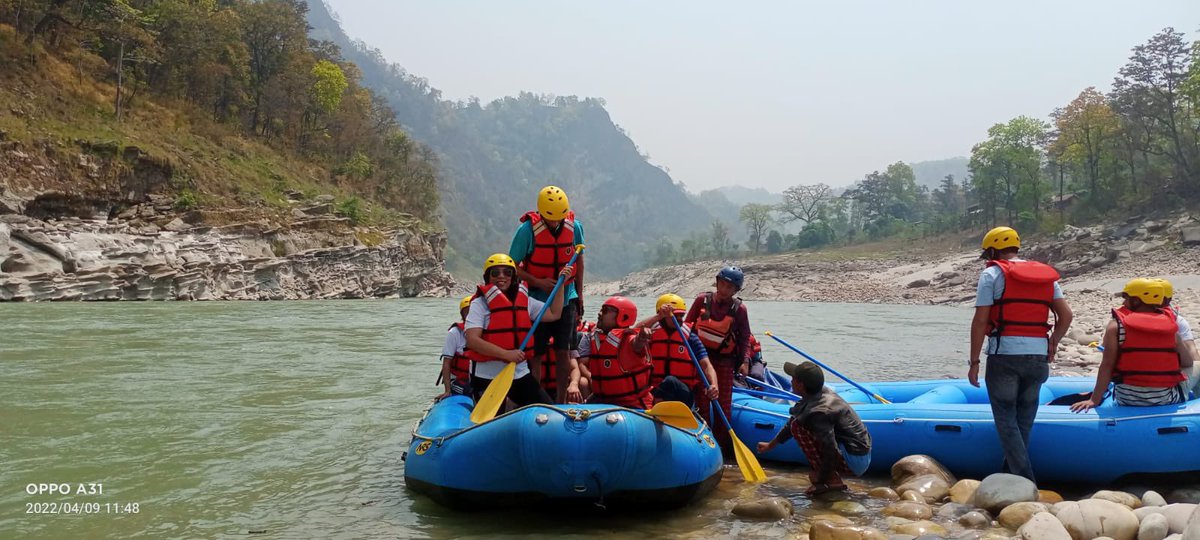 nepaltourismb's tweet photo. Indian media representatives exploring the products of Nepal’s Far west! Far West is hosting the #FWTM reps from 🇮🇳 . Here are some pictures from their rafting trip in Chisapani #Karnali!

Visit the stalls today to know more about the products far western #Nepal has to offer! https://t.co/3dTidexwnB