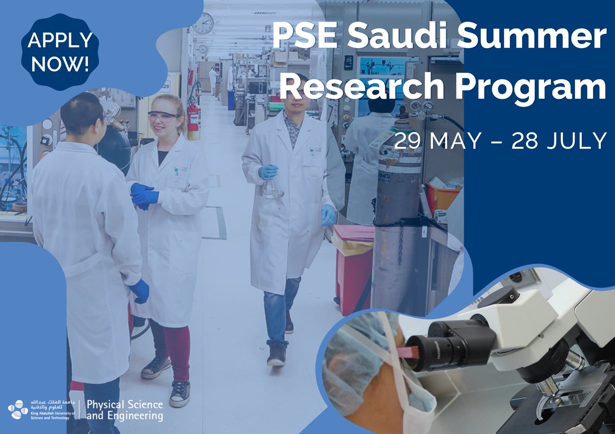 KAUST_PSE's tweet photo. 📢LAST DAY TO APPLY!
Visit our website for information: https://t.co/43uZTLgm8u
#KAUSTPSE https://t.co/QJ23KWYGAy