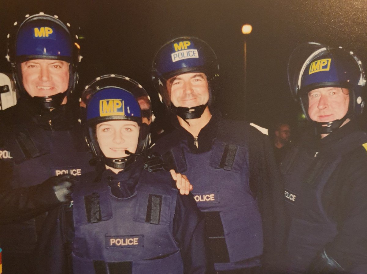 Suzanne0maddock's tweet image. Sending little me in with the big boys. Sunhill Riots. A long time ago with great friends. So much fun. Hats off to the emergency services who actually do this for real. #thebill #Police #riots #PTSD @PTSD999 #Training #tvtime #90stv @GrahamcoleAct #family