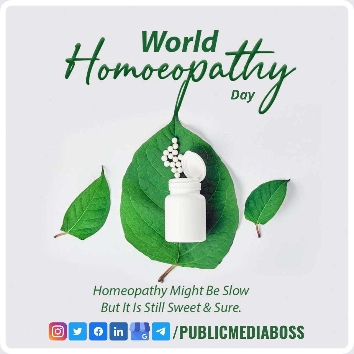 World Homeopathy Day 2022
Homeopathy Might be Slow, But it is still Sweet & Sure.
#WorldHomeopathyDay  #HomeopathyDay
#PMB #PublicMediaBoss #DigitalMarketingAgency #DigitalMarketing #SocialMedia #WebDesigning  #WebDevelopment #Graphics #GraphicsDesigning