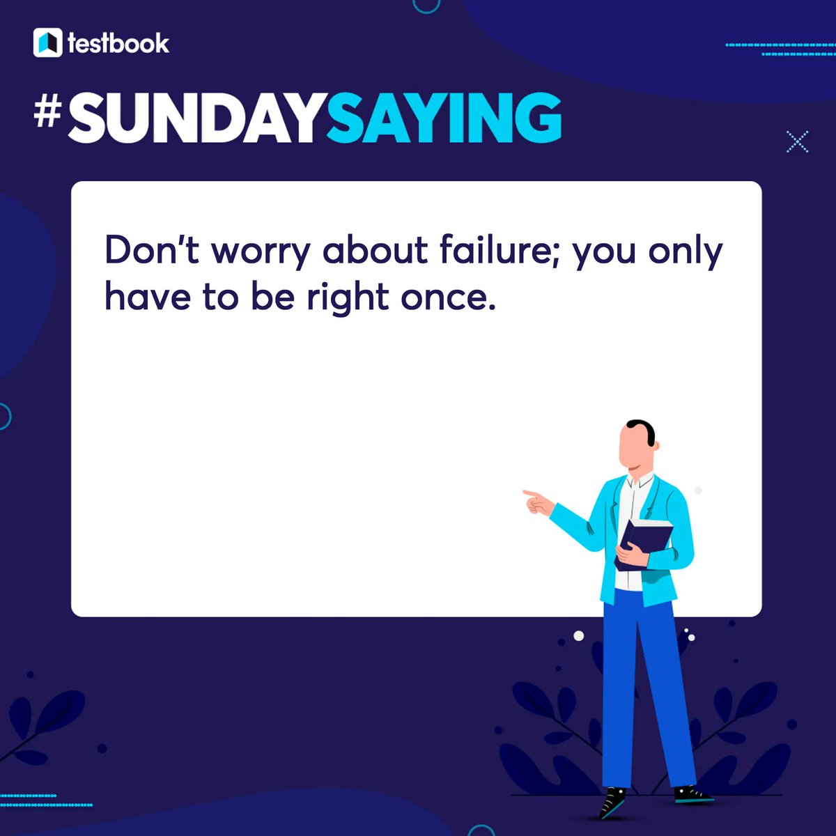 Testbookdotcom's tweet photo. Get inspired every Sunday with #SundaySaying⠀
.⠀
.⠀
.⠀
#SundaySaying #Teaching #Testbook #ssc #ssccgl #dailycurrentaffairs #upscmotivation #CivilService #CivilServices https://t.co/6bj09gKlHX
