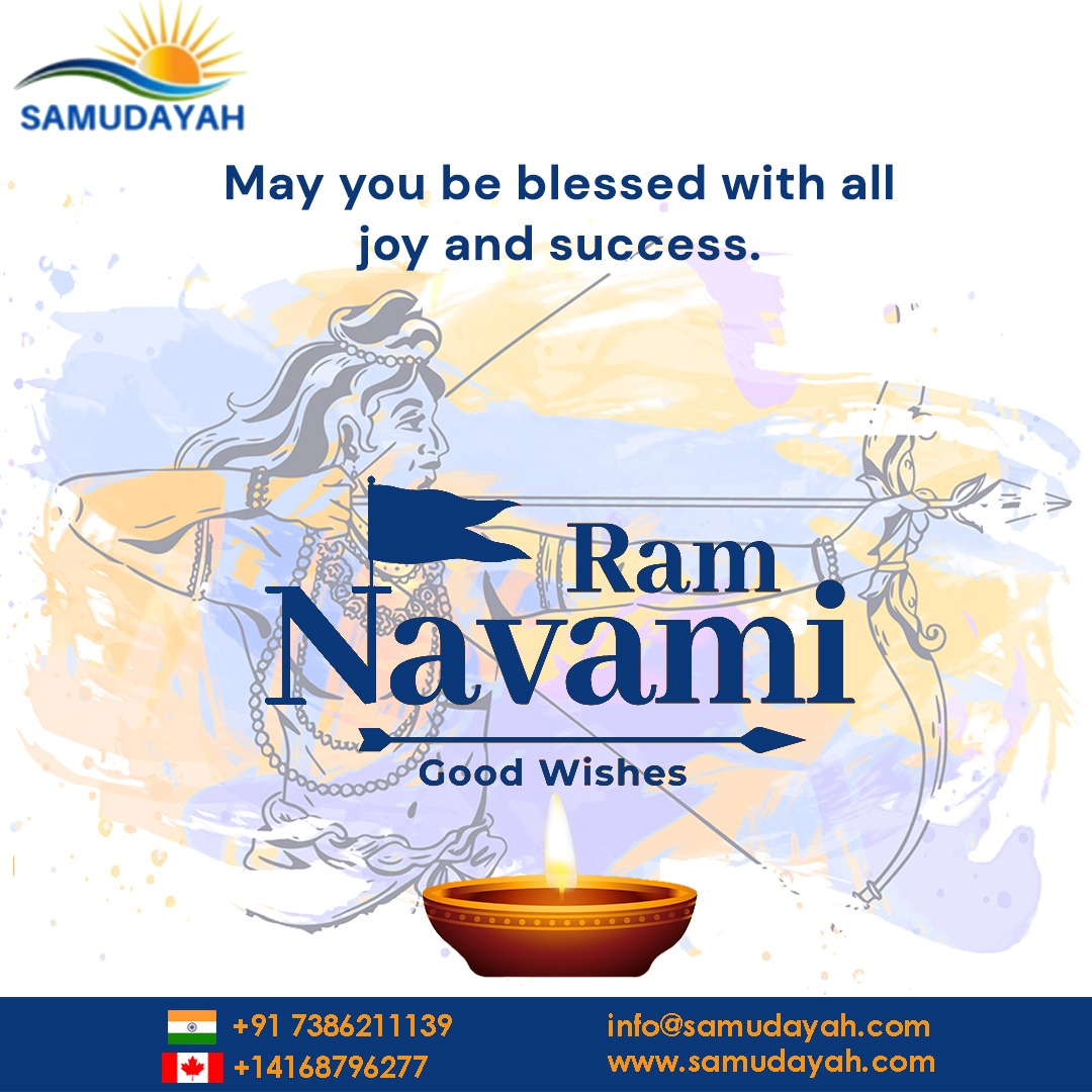 SamudayahTech's tweet photo. 😊😊May this auspicious and great occasion of #RamaNavami bring a ray of hope, positivity, and peace to your life.
🙏🙏We wish you Happy Rama Navami.
#Samudayah #SamudayahTechnologies #SamudayahCanada
#ramnavami #ramnavamistatus #ramnavami2022 #happyramanavami https://t.co/77gofQptqr
