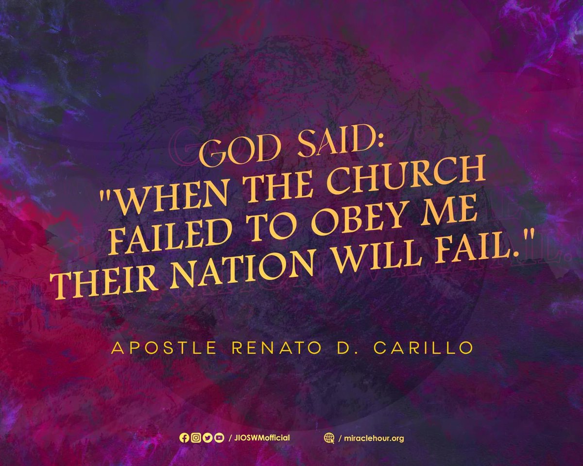 JIOSWMofficial's tweet photo. The salt and the light of this world is the Church. The future of the Philippines doesn't depend on the new presidency but upon the hands of God through our obedience.

#LivingLikeJesus https://t.co/lwYO1eHJre