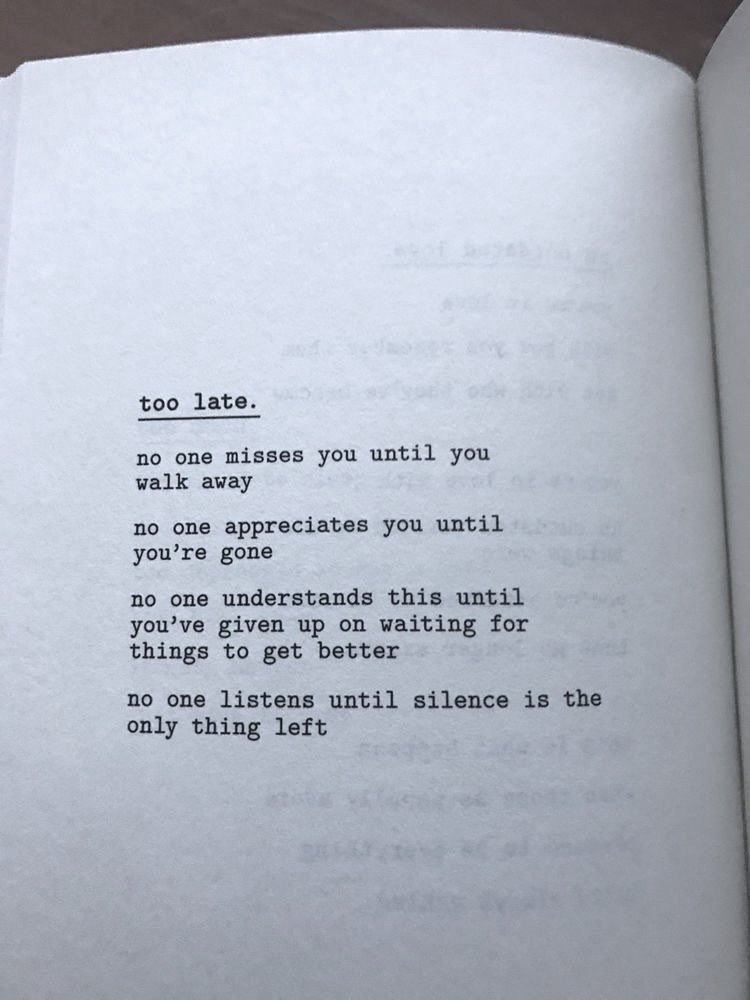 bookpoets's tweet image. too late