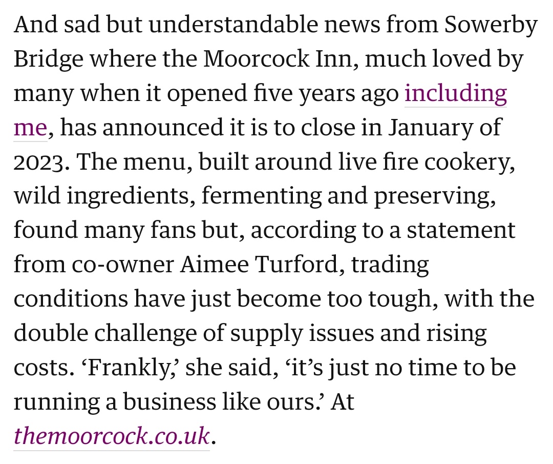 . @jayrayner1's keeping it Northern news today: @Porkyaskew's amazing sounding Bordeaux festival (please do a Burgundy one next Paul!), @joycelynneve's expansion trial with Seafood Pub Company and @OakmanInns, and the sad news about @norlandmoorcock's closure (still time to go!).