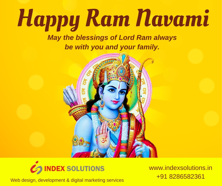 IndexSolutions's tweet photo. May Lord Rama Bless You With Success, Happiness And Peace On The Auspicious Occasion Of Ram Navami. #HappyRamNavami
INDEX SOLUTIONS
https://t.co/uPuVAOt7pr
#RamNavami2022 #RamNavami #indianfestival2022 #indian #festival #festivalseason2022 #IndexSolutions #IndexWeb https://t.co/4ETMMZxaMM