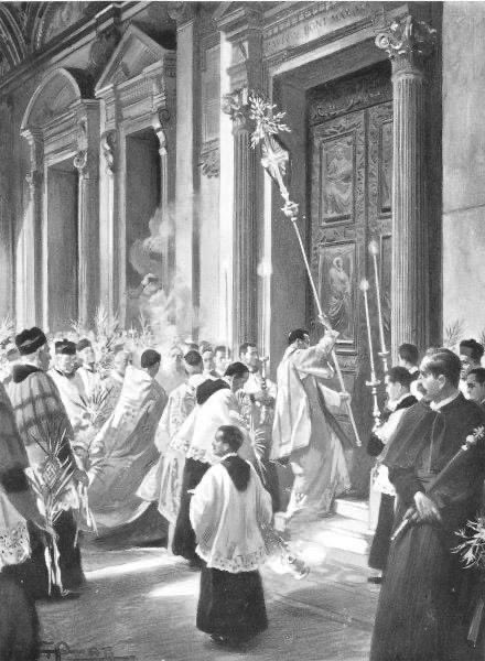 latinmassuk's tweet photo. Palm Sunday - we carry palm branches as a tribute of our unending joy, before Christ, victorious over death. https://t.co/RSTs3IqC5V