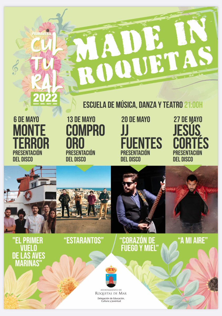 El 6 de mayo presentamos el disco en la escuela de música de Roquetas. Entrada Gratuita. #Elprimervuelodelasavesmarinas pic.x.com/GXhpnJdWUn