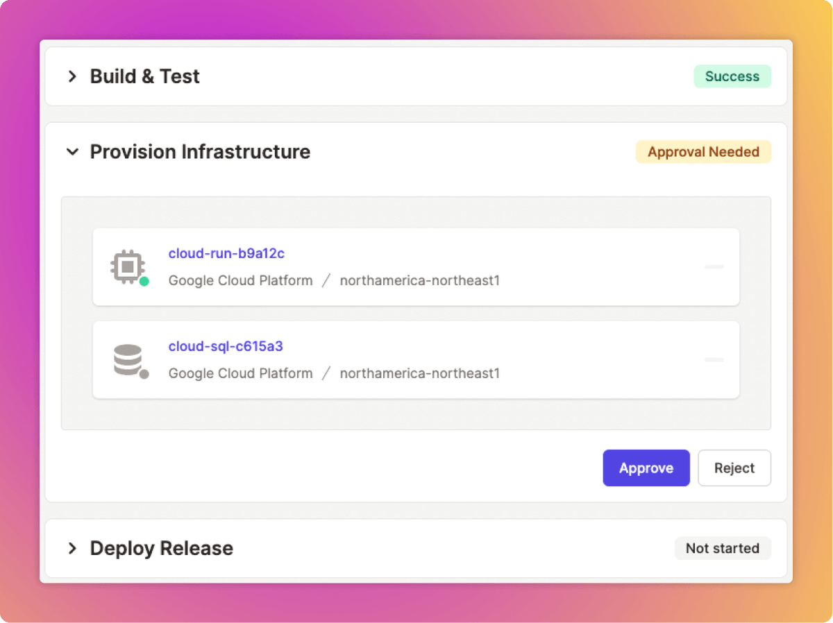 encoredotdev's tweet photo. When using the cloud, having control is key to avoid runaway costs. We're happy to announce Encore now lets you approve any infrastructure that Encore provisions for you, right there in the deployment flow. Check it out: https://t.co/0CkzQfLv7Q https://t.co/rltUBZYRqy