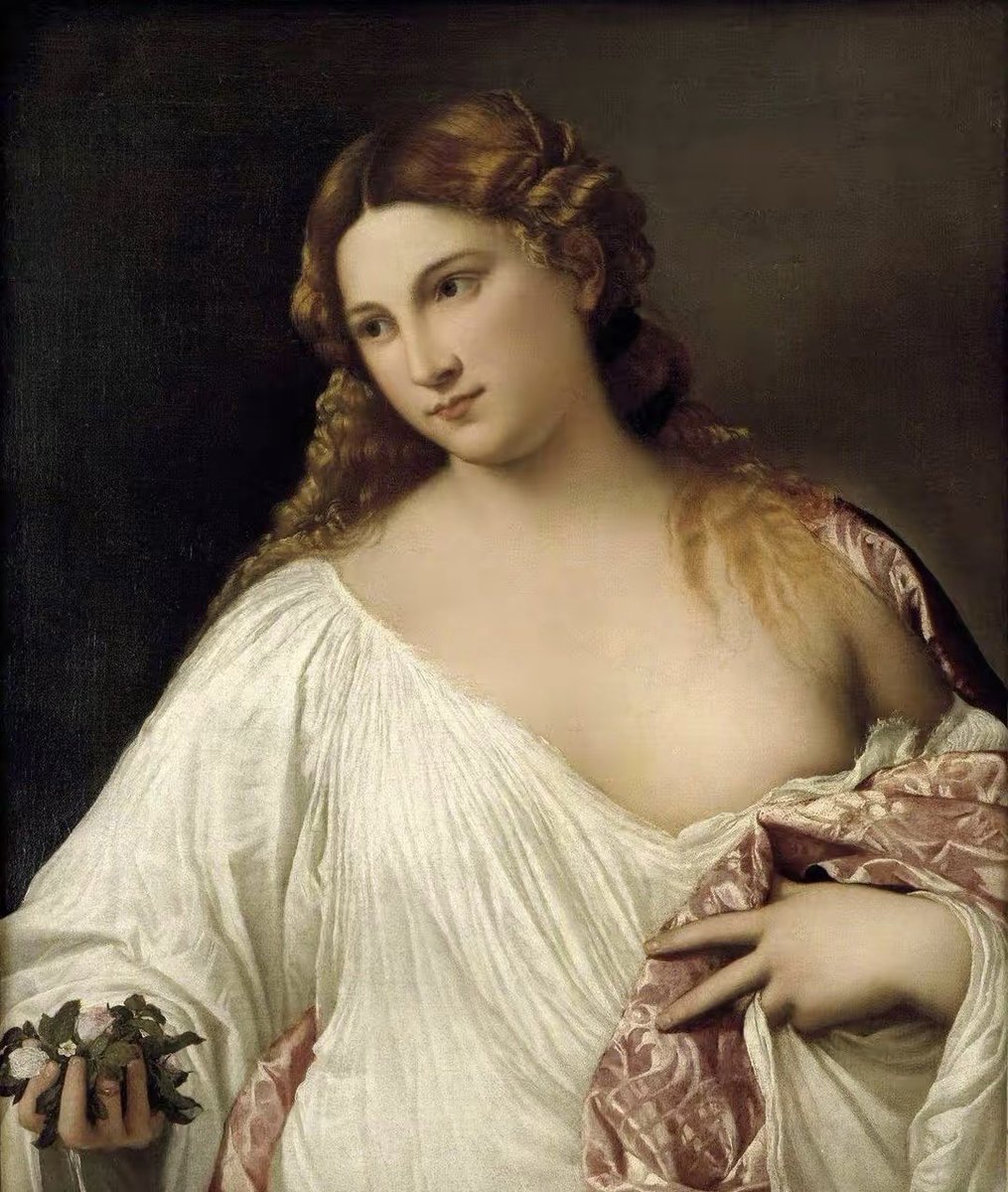 nftlky's tweet photo. @FlowerFamNFT Flora  
Ps：Flora is an oil painting by the late Italian Renaissance painter Titian. It was created around 1515 and is now in the Uffizi Gallery in Florence, Italy. https://t.co/YLo6XMdtEG