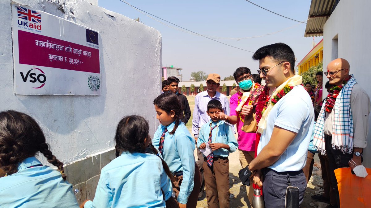 VSONepal's tweet photo. A joint mission visit was carried out by EU, #VSO and #JJYC on March 2022 to #EU funded #SAHAYATRA project in Bara. Team visited schools, interacted with stakeholders &amp; discussed about project interventions &amp; challenges. 
#InclusiveEducation #WASH
@EUinNepal @UKinNepal #Inclusion https://t.co/kn9J1TkVya