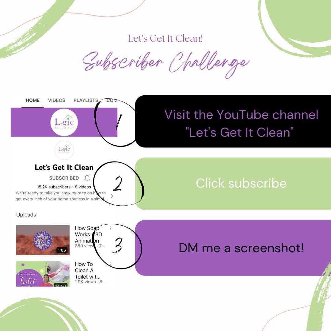 ModestyQueen19's tweet photo. Please help me reach my goal of 50 subscribers to our cleaning page on YouTube! It takes less than 5 minutes. Follow the steps below.  And DM me a screenshot once you subscribe.  https://t.co/7eEt8E8ZgV

Let's Get It Clean!
#LGIC https://t.co/BzfvIgNUuK