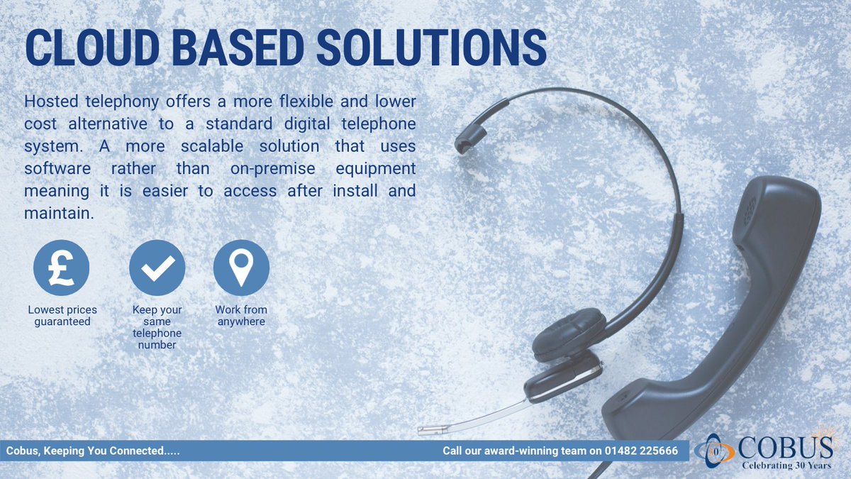 Did you know that a hosted #telephony can be a more flexible &amp; lower-cost alternative to a standard digital telephone system? More scalable solution using software! Call our award-winning sales team to discover how much you can save. ☎️ 01482 225666

#KeepingYouConnected