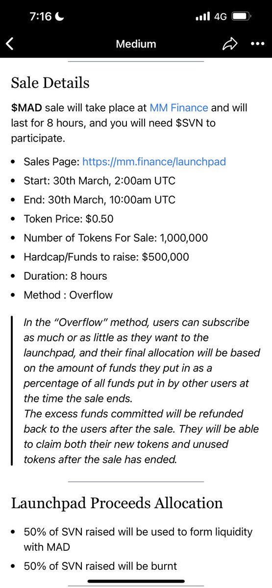 Thank you $MMF ￼￼￼￼￼￼￼￼￼￼￼￼￼￼ 🚀🚨 $7.4m ￼￼LFG!!🚨🚀 $1.09B Unicorn status attained! Also, our next incoming $MAD Launchpad only uses $SVN to raise! Ready your moon bags! medium.com/@MMFinance/1b5… #MMFinance #MadMeerkat #Cronos #CronosChain $MMO $CRO $MSHARE $METF