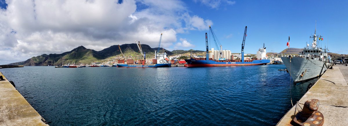 GooseBayCO_11's tweet photo. The #OpPROJECTION22 Task Force has arrived at our last port on this side of the Atlantic - Caniçal, Madeira - before we head home.

Met by beautiful views &amp; rainbows this morning, we knew we'd come to the right place for our sailors to unwind at the end of the deployment. https://t.co/Ir2v45yolr