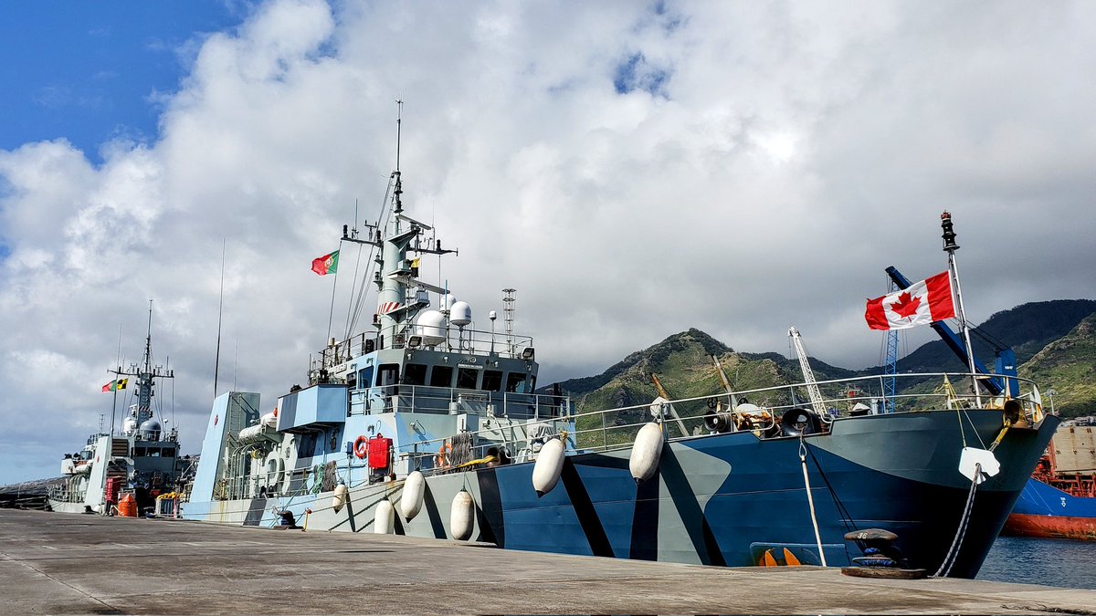 GooseBayCO_11's tweet photo. The #OpPROJECTION22 Task Force has arrived at our last port on this side of the Atlantic - Caniçal, Madeira - before we head home.

Met by beautiful views &amp; rainbows this morning, we knew we'd come to the right place for our sailors to unwind at the end of the deployment. https://t.co/Ir2v45yolr