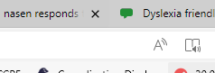 Edge browser now has Read Aloud function (capital A) separated from Immersive Reader function (book/speaker icon). Both excellent #ATech features - we would just like them to be bolder and easier to notice! <a href="/MSFTEnable/">MSFT Accessibility</a> #AssistiveTechnology