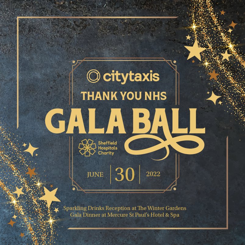 We are thrilled to announce our inaugural <a href="/citytaxis_/">City Taxis</a> Thank You NHS Gala Ball🌟 An evening like no other to recognise the incredible work of our Sheffield NHS staff🌈

We can't wait to see you <a href="/mrdanwalker/">Dan Walker</a> <a href="/realmartinkemp/">Martin Kemp</a> <a href="/jc_novelli/">Jean-Christophe</a> <a href="/DamienMagician/">Damien O'Brien</a> 

sheffieldhospitalscharity.org.uk/city-taxis-tha…