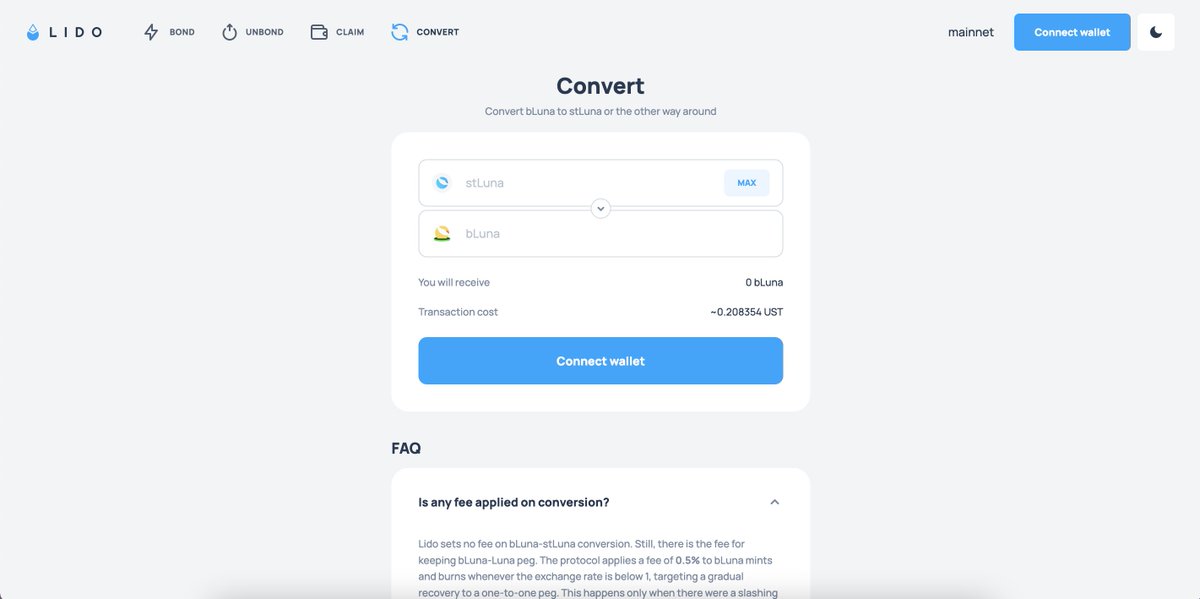 stLuna is bLuna’s sister token. 

They’re both staked Luna, packaged differently: bLuna streams UST while stLuna auto-compounds. Thus, they can be converted back and forth with no slippage. 

Simply head on over to terra.lido.fi and click the Convert tab.