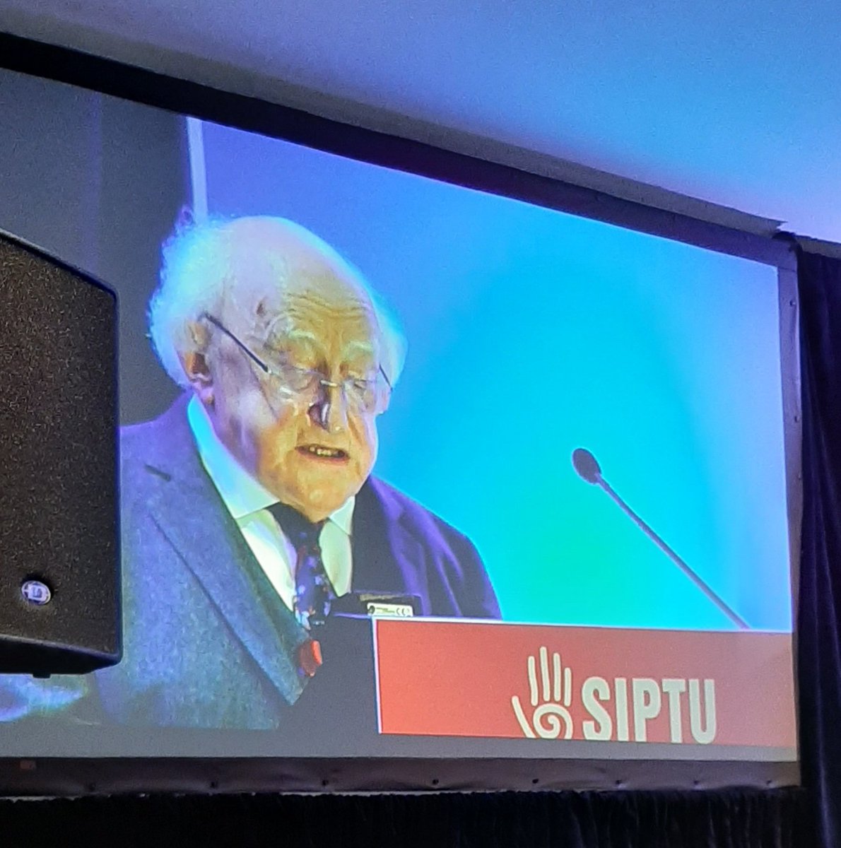 marblefire's tweet photo. A magnificent, motivational speech by Michael D. Higgin's addressing all issues facing us today, at the SIPTU conference in Sligo #ourSIPTU #OrganisingToWin https://t.co/or4cJW1NR4