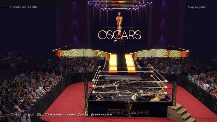 nikoexxtra's tweet photo. Someone created the Oscars for WWE2K22 🤣 https://t.co/Z7QxhbyIlu