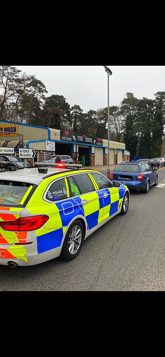 NSRAPT's tweet photo. Vehicle stopped checked #A1101 @MildnhallPolice and driver found to have no insurance #seized165 checks on driver licence status also showed to them to be disqualified from driving. Driver has been reported to court #PC1815 #PC592 https://t.co/kwZTTjiiMY