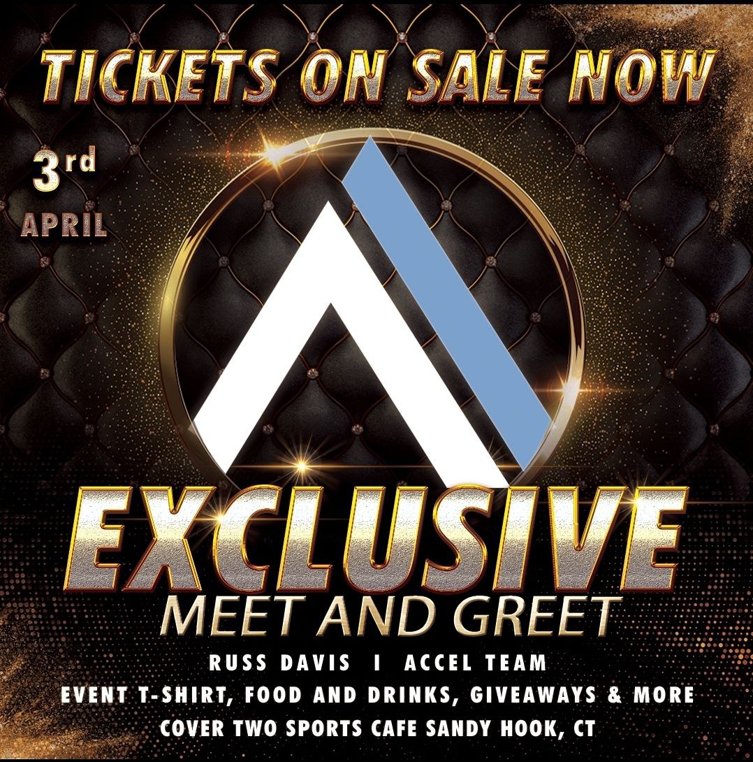 April 3rd the #Crypto Meet & Greet with @CryptoRussD & the @AccelDefi Team in @Cover_Two_SH CT ! 

It's almost time, order your ticket now !
shop.acceldefi.com/products/accel…

#AccelDefi $ACCEL #cryptocurrency #meetandgreet #SandyHook #P2E #NFT #SOTM #PHLIP #IRWT