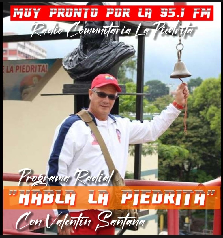 📻 ¡Muy pronto!

Llega su programa radial, "Habla La Piedrita", dirigido por su líder social y revolucionario Valentín Santana, por la 95.1 FM Radio Comunitaria La Piedrita.

El programa que todos y todas esperaban.

Muy pronto...!

instagram.com/p/Cbr5HNeIjK5/…