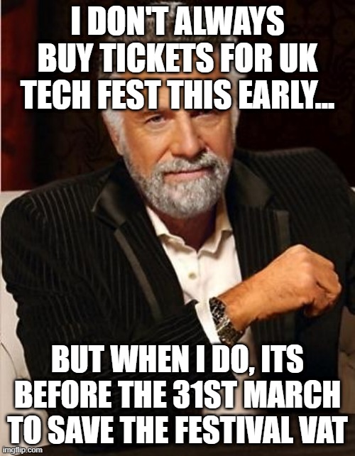 UKTechFest's tweet photo. Some of you may not be aware, but as announced in the 2021 budget, the current reduced rate of VAT for festival tickets stands at 12.5%. The normal standard rate of 20% will return on 1st April 2022. https://t.co/vWGSp7svOH