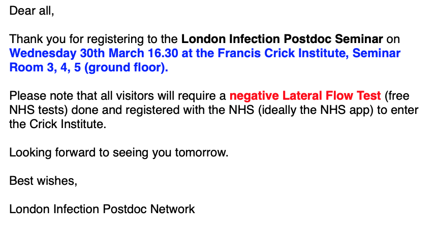 LondonECR's tweet photo. 🚨Tomorrow 16:30 🚨 our first face-to-face (and online) meeting @TheCrick. Come be part of the network🙌! Registration is still open (please register a negative LFT on the day to enter the Francis Crick Institute) https://t.co/rEfITcCGb3