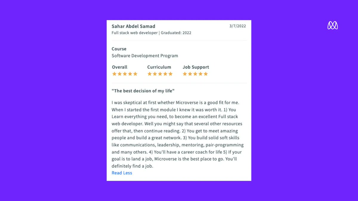 tigamadou's tweet image. #RT @microverseinc: &quot;The best decision of my life&quot;

We love hearing about our student&apos;s experiences at Microverse. Here&apos;s what Microverse student Sahar had to say about the program.🙌

#learnwithmicroverse #remotelearning