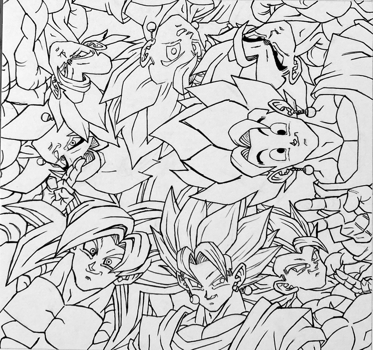 ペン入れ完成しました✨✨ #ドラゴンボール #ベジット #ゴジータ