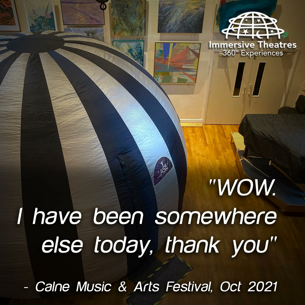 360Theatres's tweet image. WOW - "I have been somewhere else today, thank you" - Calne Music &amp;amp; Arts Festival, Oct 2021 - #iEDSpaces #EdTech #ImmersiveEducation #ImmersiveLearning #VR #AR #VirtualReality #Immersion #EduTwitter #scicomm #educhat #ukedchat #bsw22 #BigBangSW #TBBWM2022 #TBBEM2022 #UKSFN22 #ks2