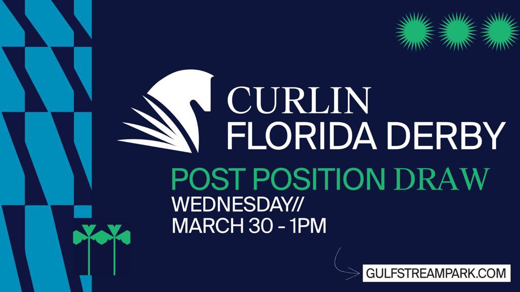 El sorteo para los puestos de pista del Florida Derby 2022🏆 Será mañana miércoles a la 1PM y lo pueden disfrutar en vivo y en español por <a href="/CanalHipicaTV/">Hípica TV</a>🌟