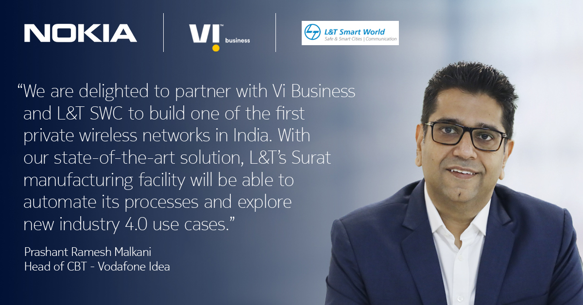 shafeeqm's tweet photo. To unlock new potential for future scalability, L&amp;T Smart World &amp; Communication, @ViBusinessIndia and @nokia together joined hands to Set-Up Pilot Private #LTE Network at @larsentoubro Heavy Engineering’s ‘A M Naik Heavy Engineering Complex’, Hazira, Surat https://t.co/r4ufHujr4Q https://t.co/K06oXMUgJB