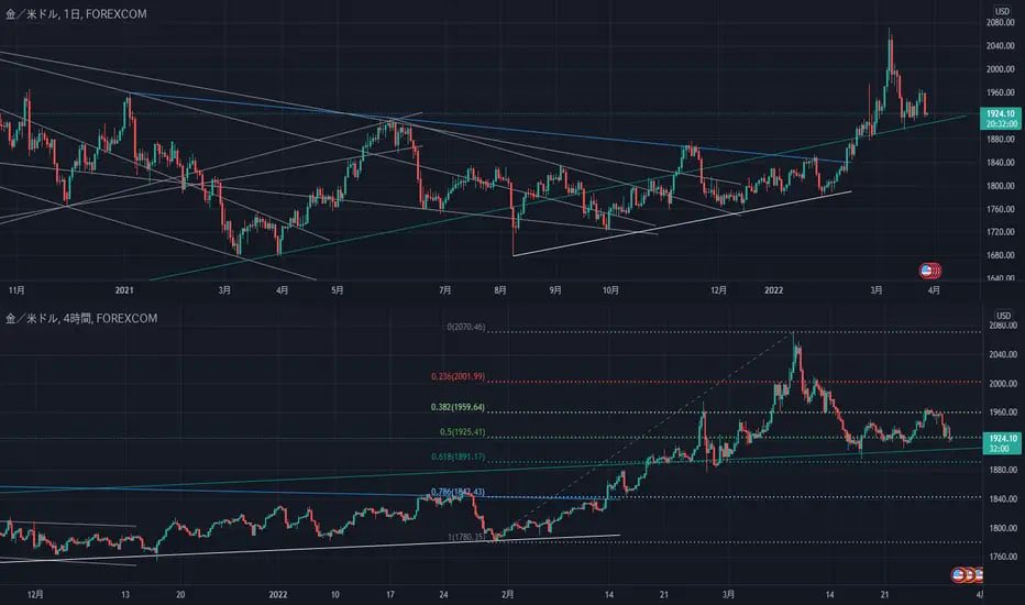 It has risen from the end of January, and the resistance line (light blue line) that can be drawn from January 2021 mentioned last time has also broken through, rising to near the highest price, and then falling and the price movement is large, #XAUUSD
