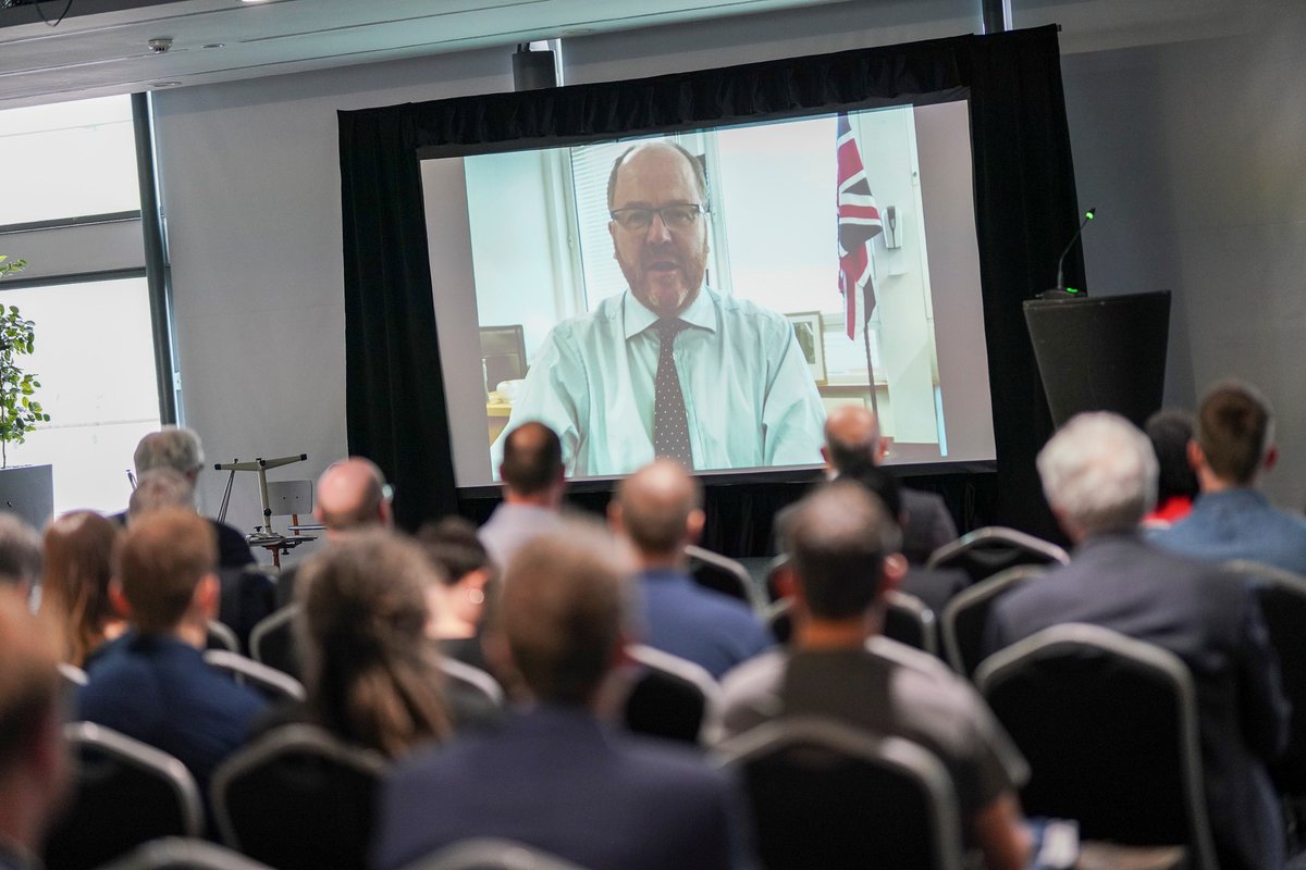 PhillipHaddow's tweet photo. Great to hear messages from George Freeman MP, Professor Dame Lynn Gladden and Indro Mukerjee to kick off the #RobotsForASaferWorld event this morning in Bristol

More to come as we enter the afternoon for this exciting event!

@DMacgregor01 @innovateuk @UKRI_News #Robotics https://t.co/xfXmPiXwCK