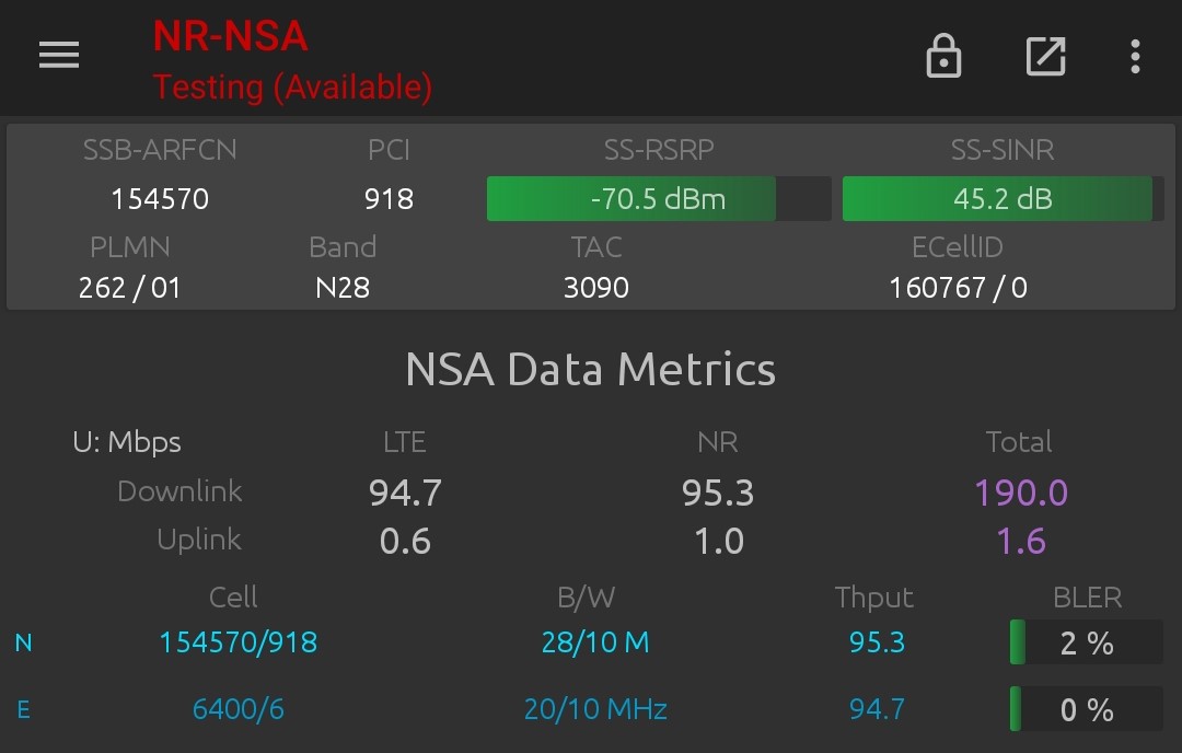 20_n28 im <a href="/telekomnetz/">Telekom Netz</a> kann sich sehen lassen. Getestet habe ich das mit einem Xiaomi Mi 11 Lite 5G, das 700 und 800 im LTE sowie im ENDC zusammen nutzen kann.