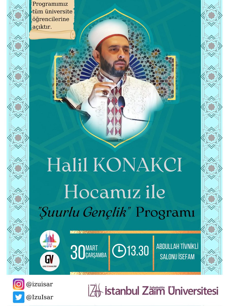 Üniversite öğrencilerine özel…
Tüm üniversitelerin öğrencileri davetlidir.
<a href="/IzuIsar/">İzu İsar</a>