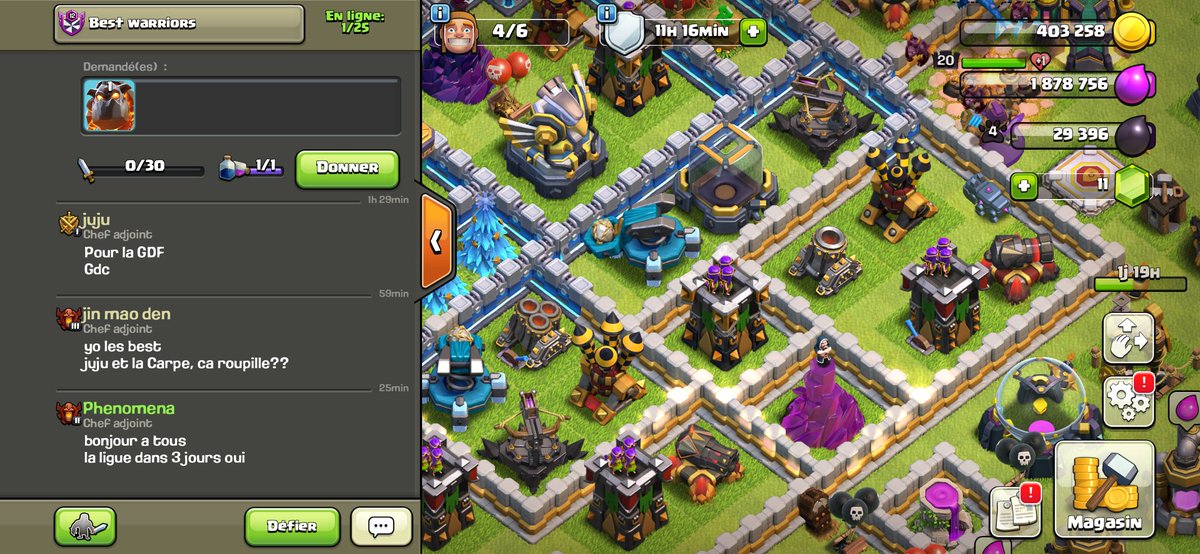 Phenomena_BW's tweet photo. La ligue c'est dans 3 jours! Allez juju, allez la Carpe!! Kiwi et Mardoge, oui. Vous en êtes aussi...#bestwarriors #ClashOfClans https://t.co/5Rgi5qq0c3