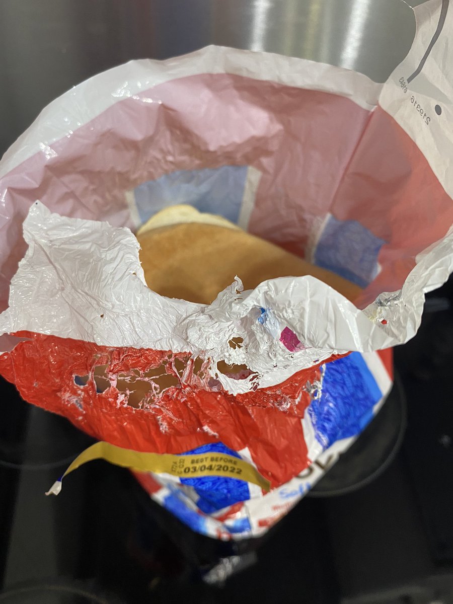 terry1986's tweet photo. @Tesco just opened a brand new loaf from your store and see this. Safe to say in went straight in the bin think you’re store has a animal problem https://t.co/a73oPrLKHK